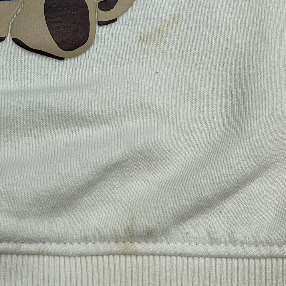 GUESS Originals Teddy Bear Sweatshirt White Blue Graphic Logo Medium - Picture 8 of 8